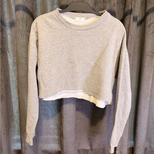 Socialite Heather Gray Crop Sweatshirt